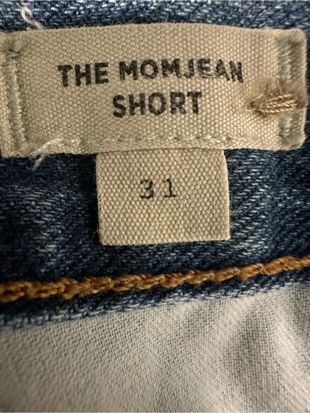 Madewell The Mom Jean blue denim shorts sz 31